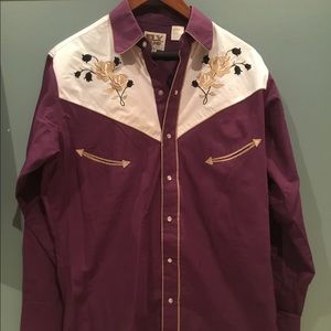 Cowboy, Western, Rockabilly shirt. Size medium, front and back embroidered.